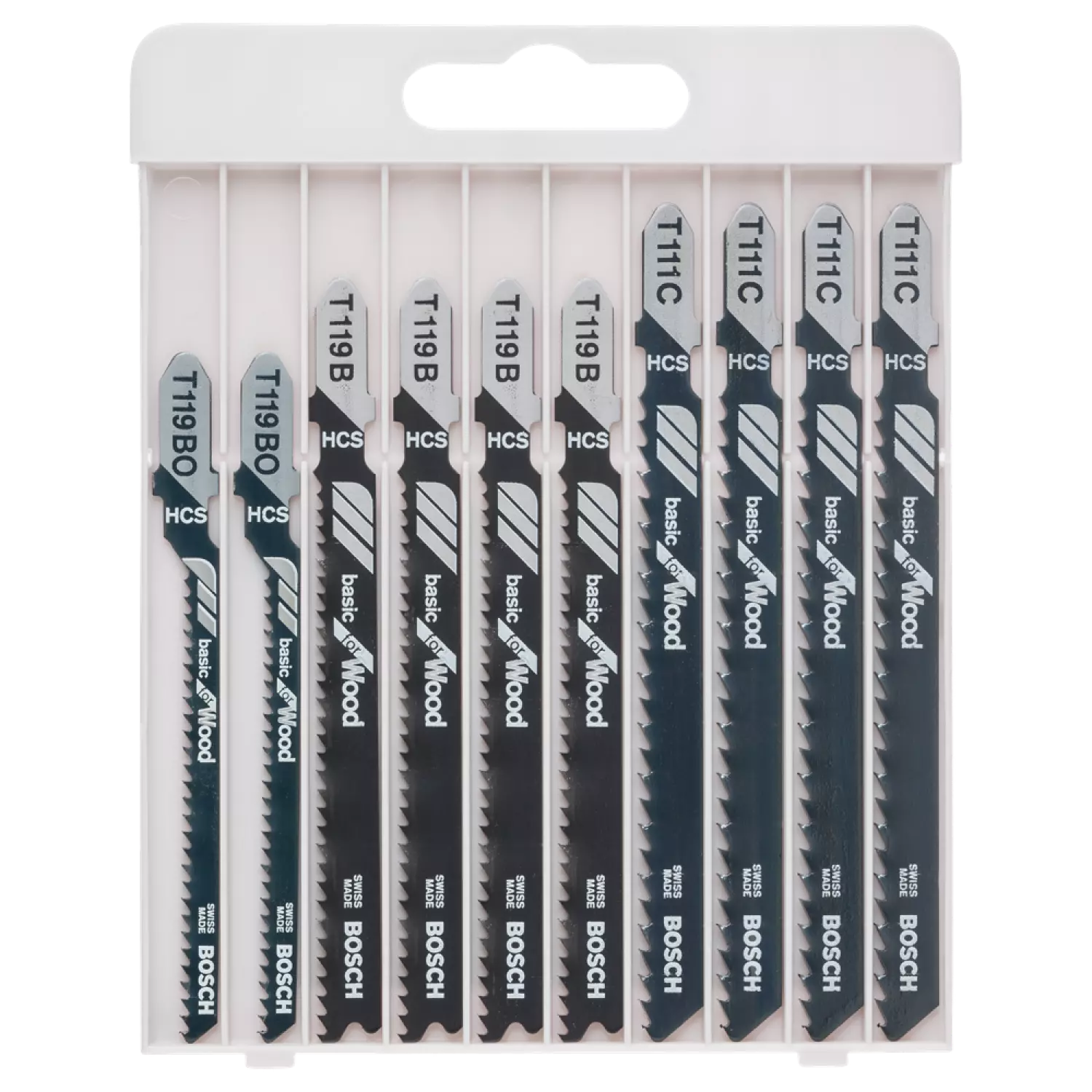 Bosch 2607010629 - Set 10 pièces lame de scie sauteuse Basic for Wood, T119BO-image