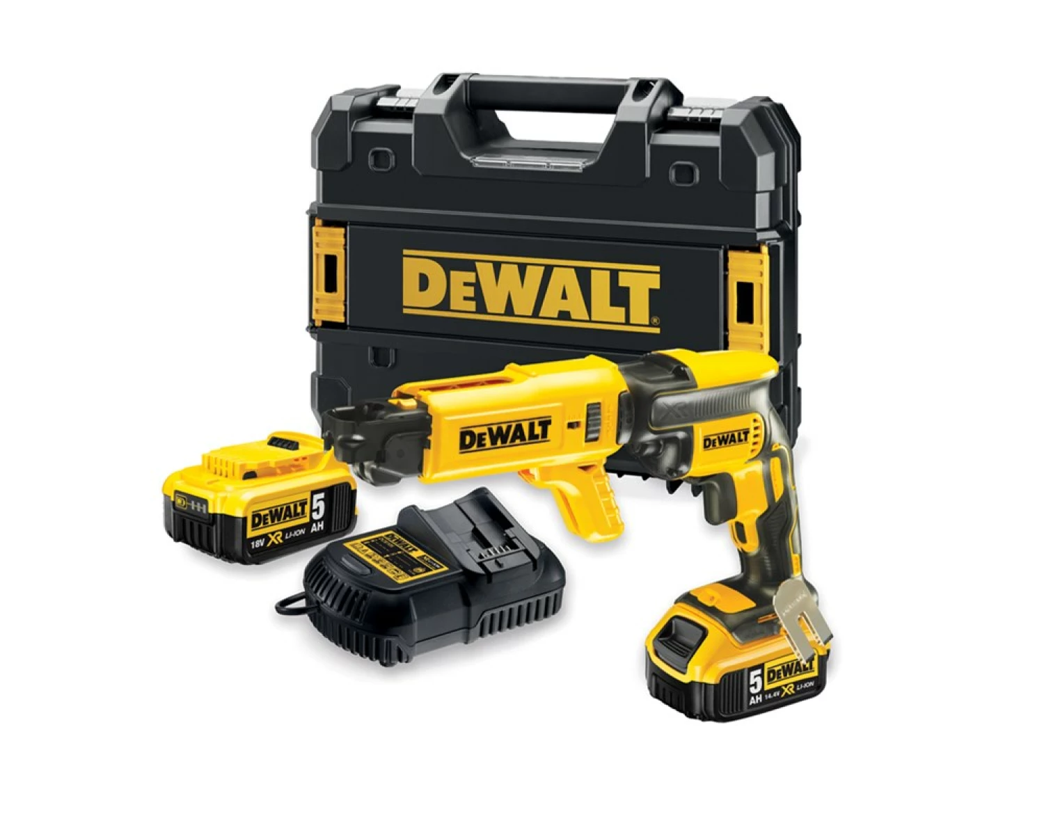 DeWALT DCF620P2K 18V Li-Ion accu gipsschroefmachine / bandschroefmachine set (2x 5.0Ah accu) in TSTAK - koolborstelloos - 25-57mm-image