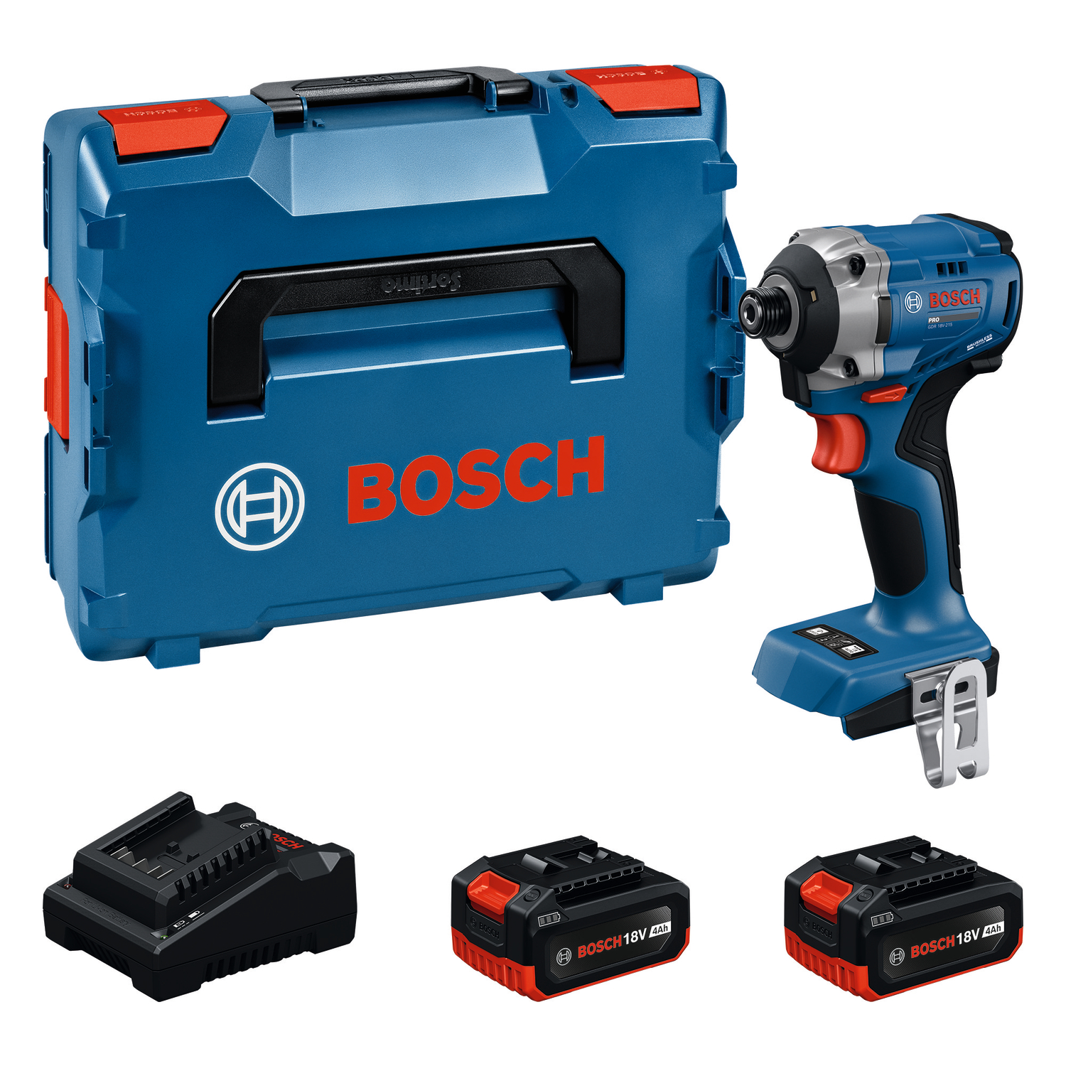 Bosch GDR 18V-215 Kit visseuse à percussion sans fil 18 V (2x 4,0 Ah) dans L-boxx - 215 Nm-image