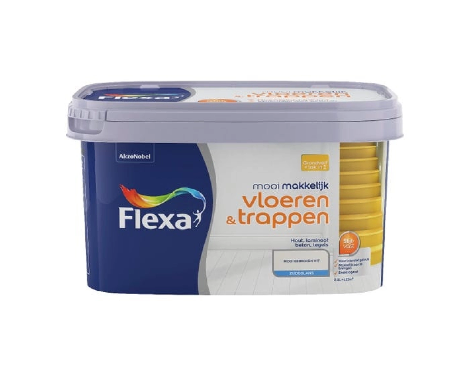 Flexa Mooi Makkelijk Vloeren & Trappen Zijdeglans - gebroken wit - 2,5L-image