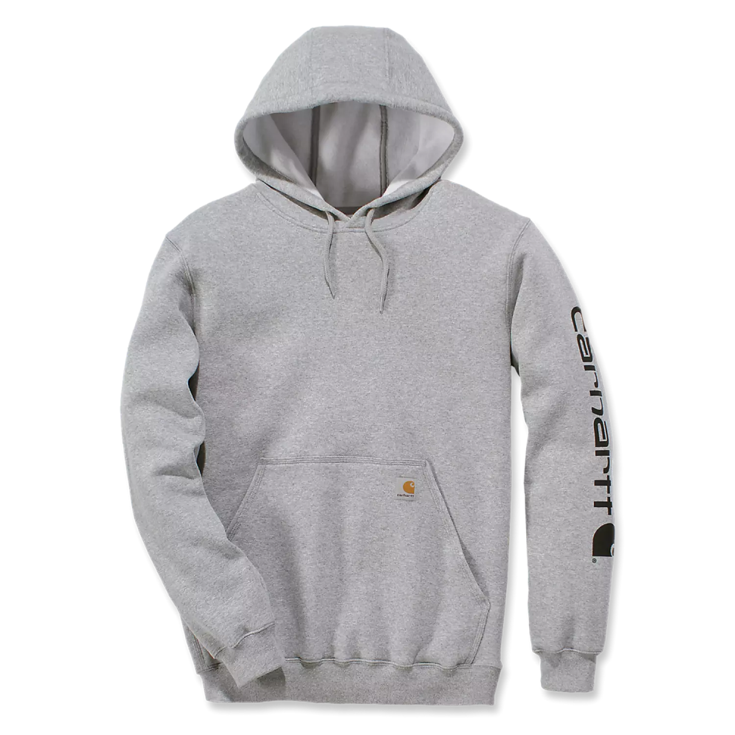 Carhartt Sleeve Logo Hooded Sweatshirt Heather Gray/Black - XL-image