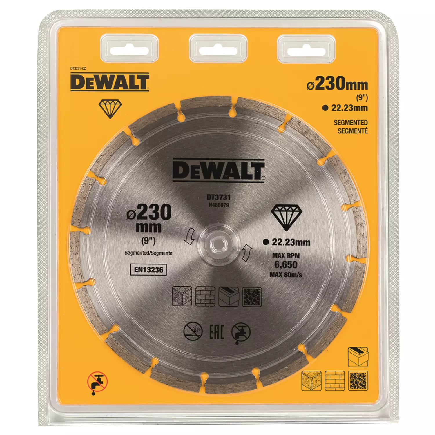 DeWALT DT3731 Diamantdoorslijpschijf - 230 x 22,23 x 2,3mm - beton - steen-image