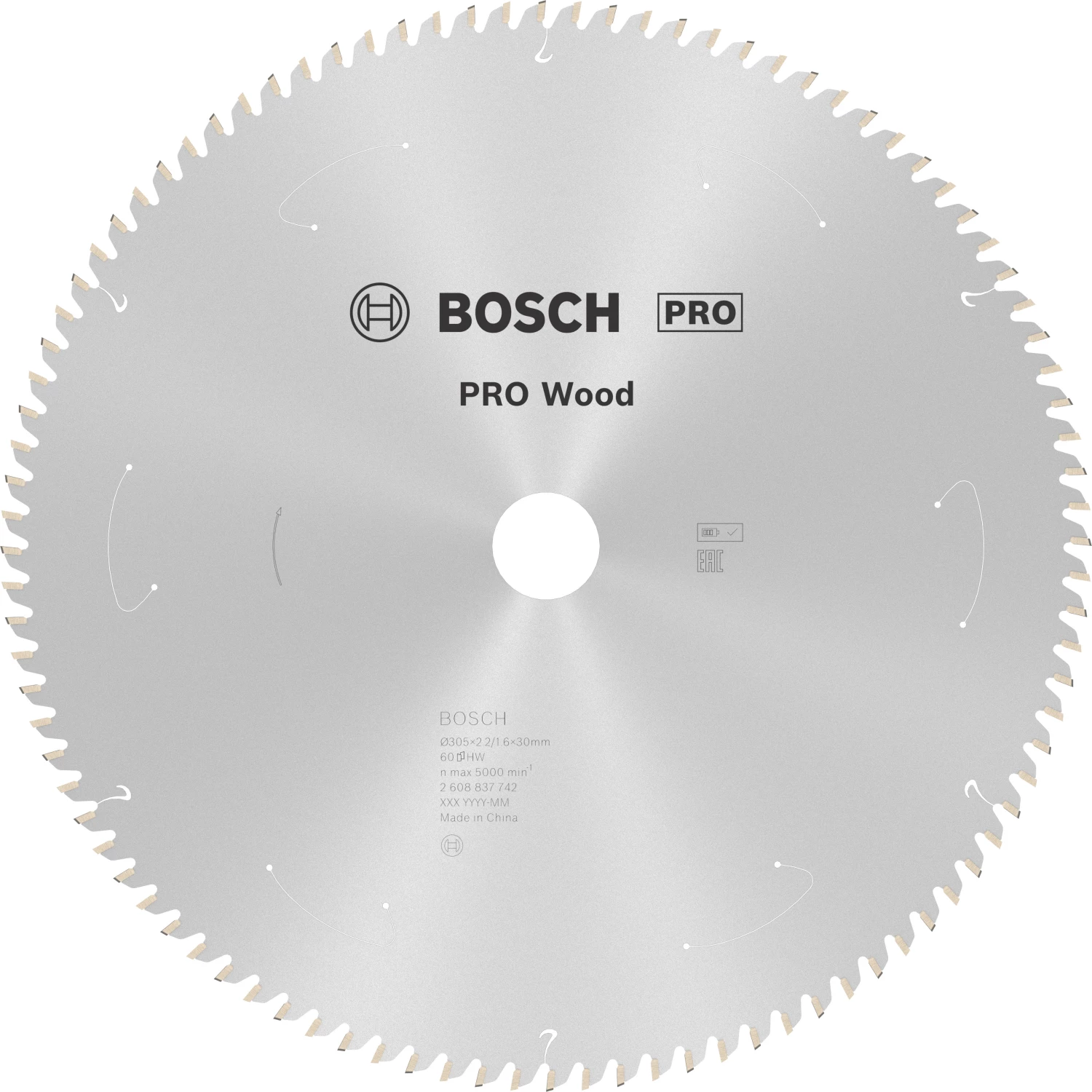Bosch 2608837742 PRO accu afkortzaagblad voor Hout - 305 x 30 x 60T-image