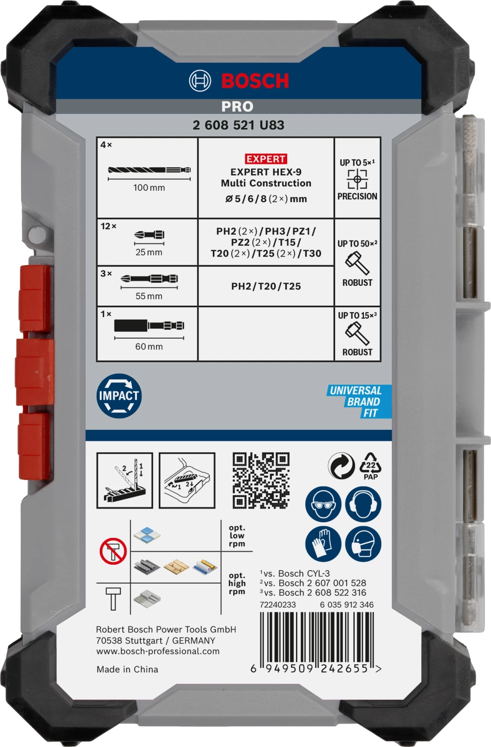Bosch 2608521U83 20-delige PRO Impact schroefbits en Multi Construction boren - gemengde set-image