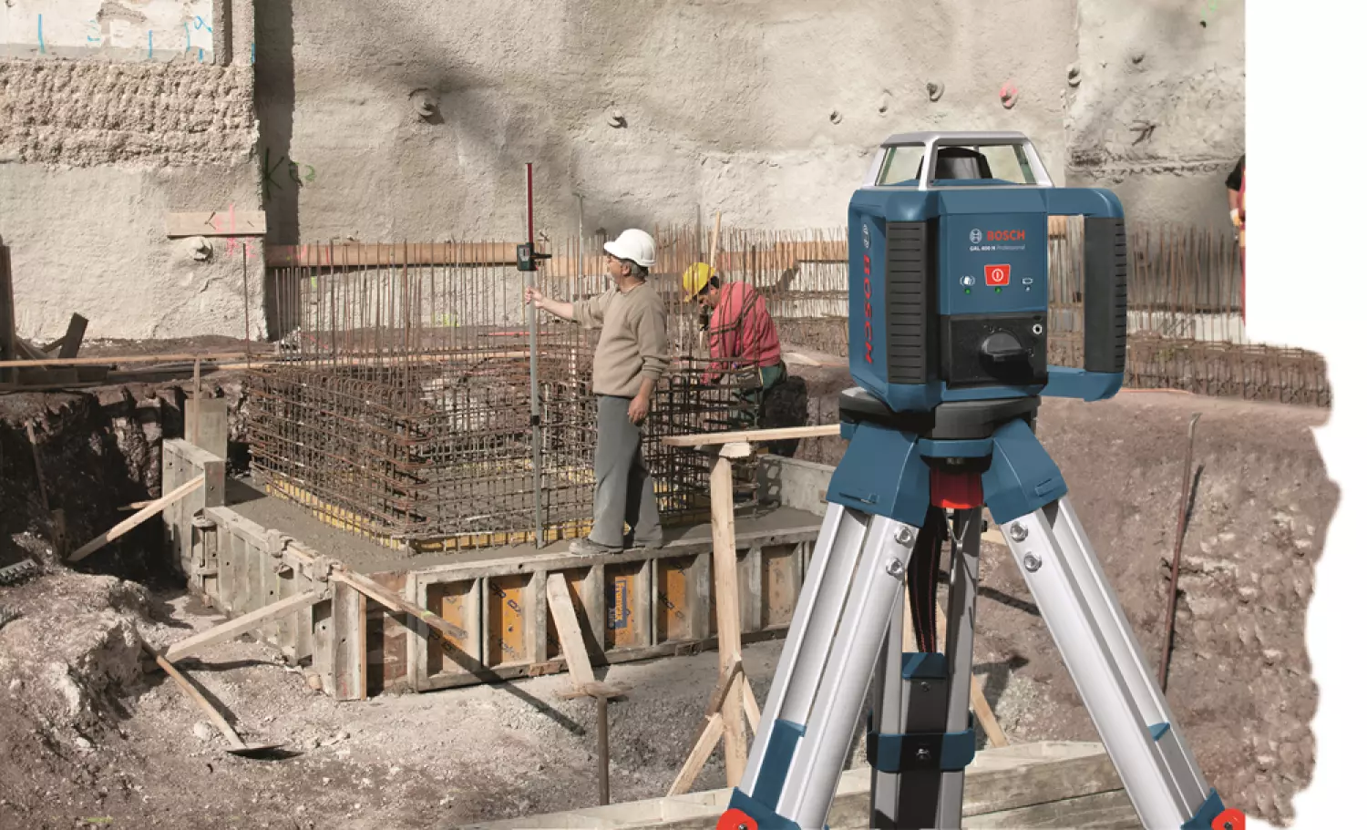 Bosch GRL 400 H Roterende Laser incl. LR 1 ontvanger in koffer - rood -20m - 1x 360° - IP56