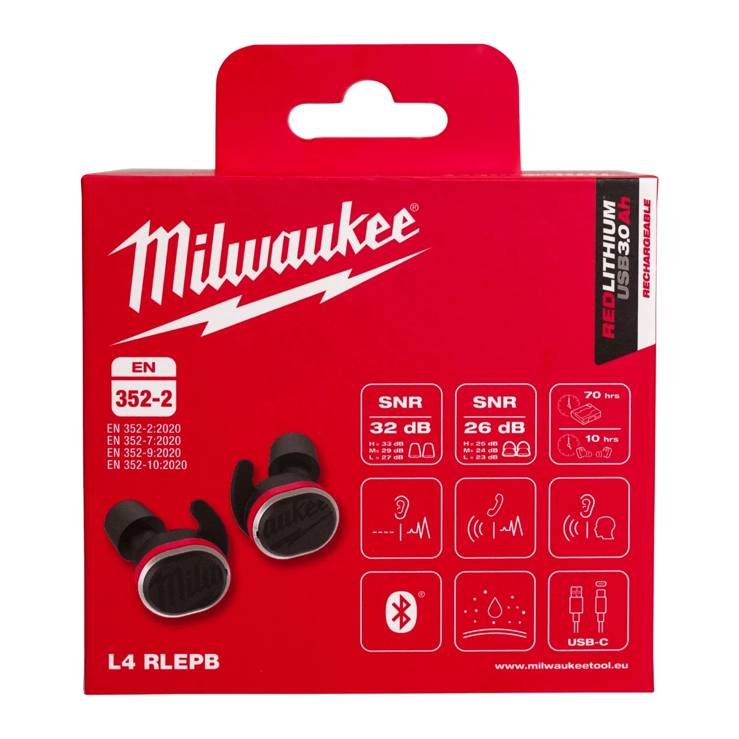 Milwaukee L4 RLEPB écouteurs - Bluetooth - rechargeables-image