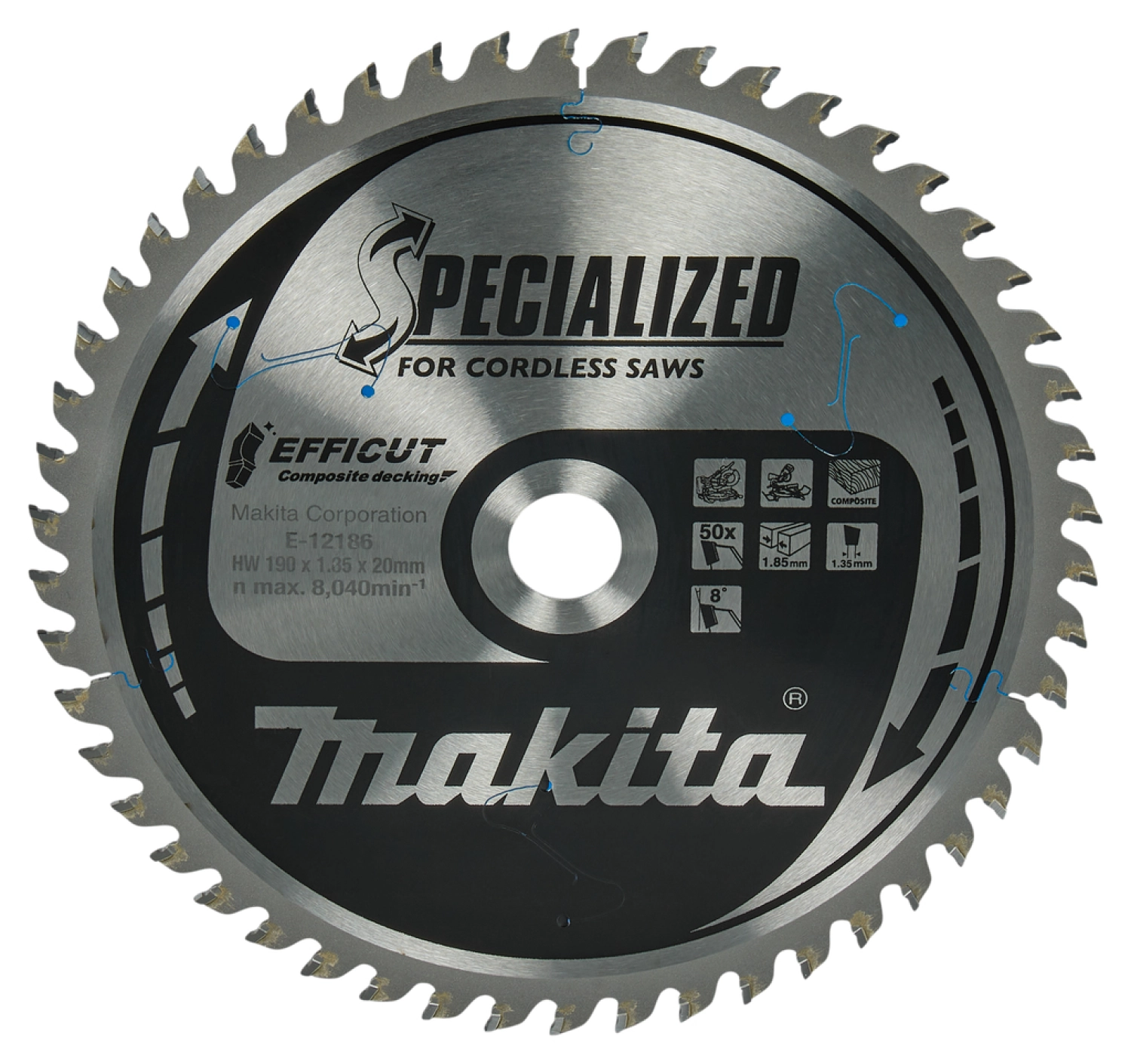 Makita E-12186 Efficut Cirkelzaagblad WPC - 190x20x1,85mm 50T-image