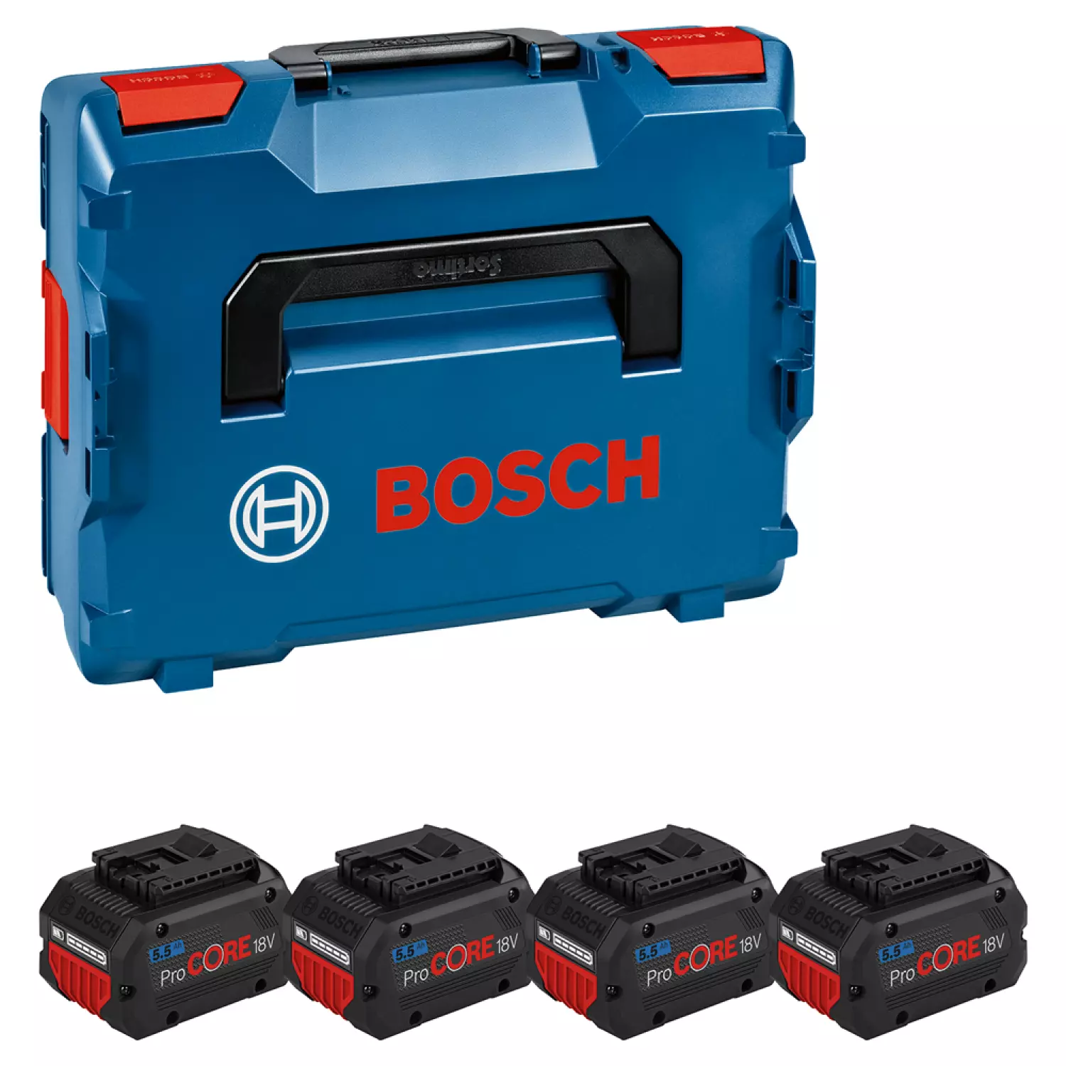 Bosch 1600A02A2U 4-delige Accu set in L-BOXX - 4x 18V 5.5Ah accu's-image