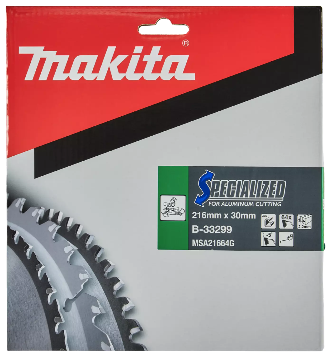 Makita B-33299 Lame de scie circulaire - Aluminium Specialised - 216x30x2,2mm - 64T-image