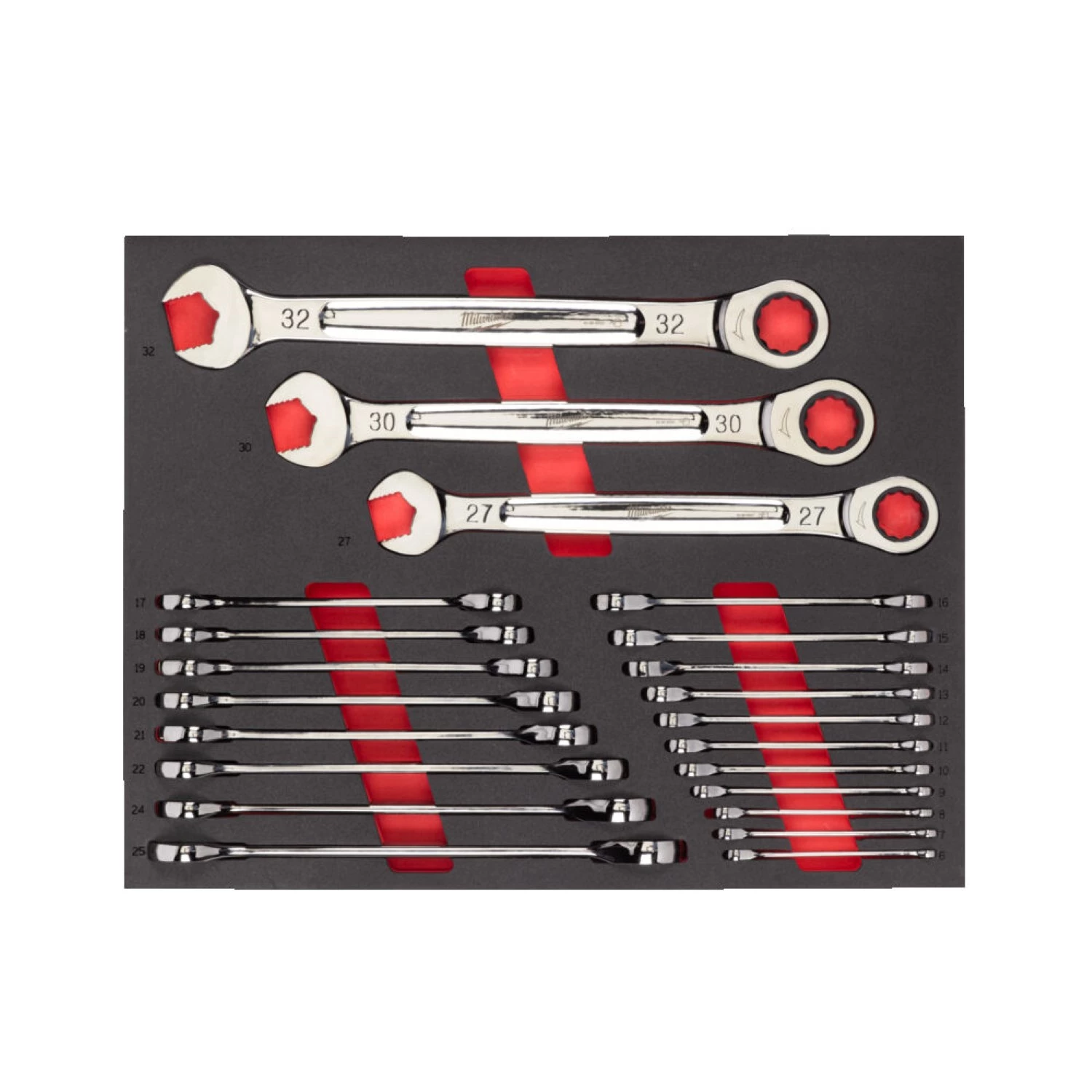Milwaukee 4932493248 Jeu de clés à anneaux 22 pièces MAXBITE™ en mousse - 6-32 mm-image