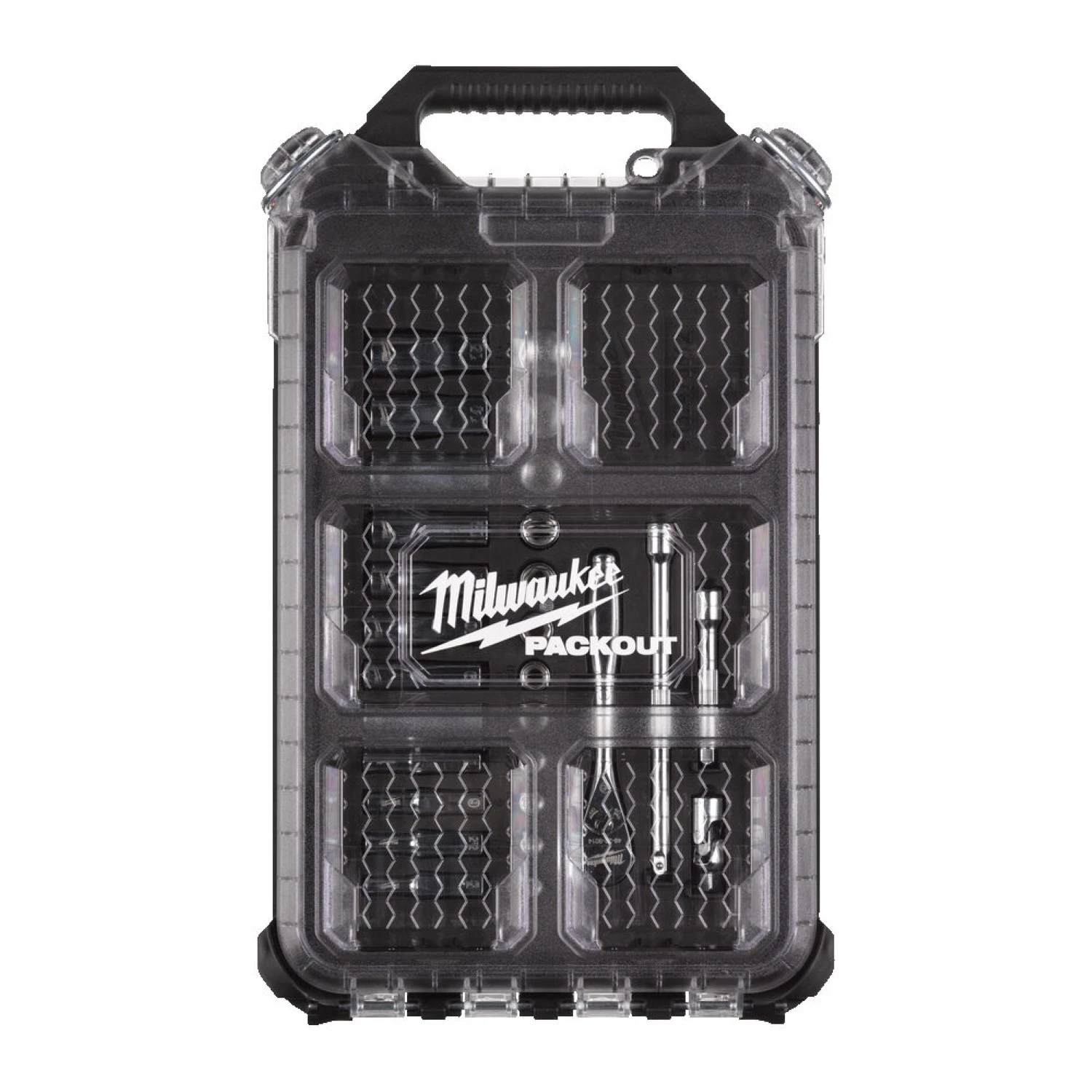 Milwaukee 4932478812 Jeu de clés à cliquet et de douilles 28 pièces - dans PACKOUT™ compact slim organiser - 1/4 ».-image