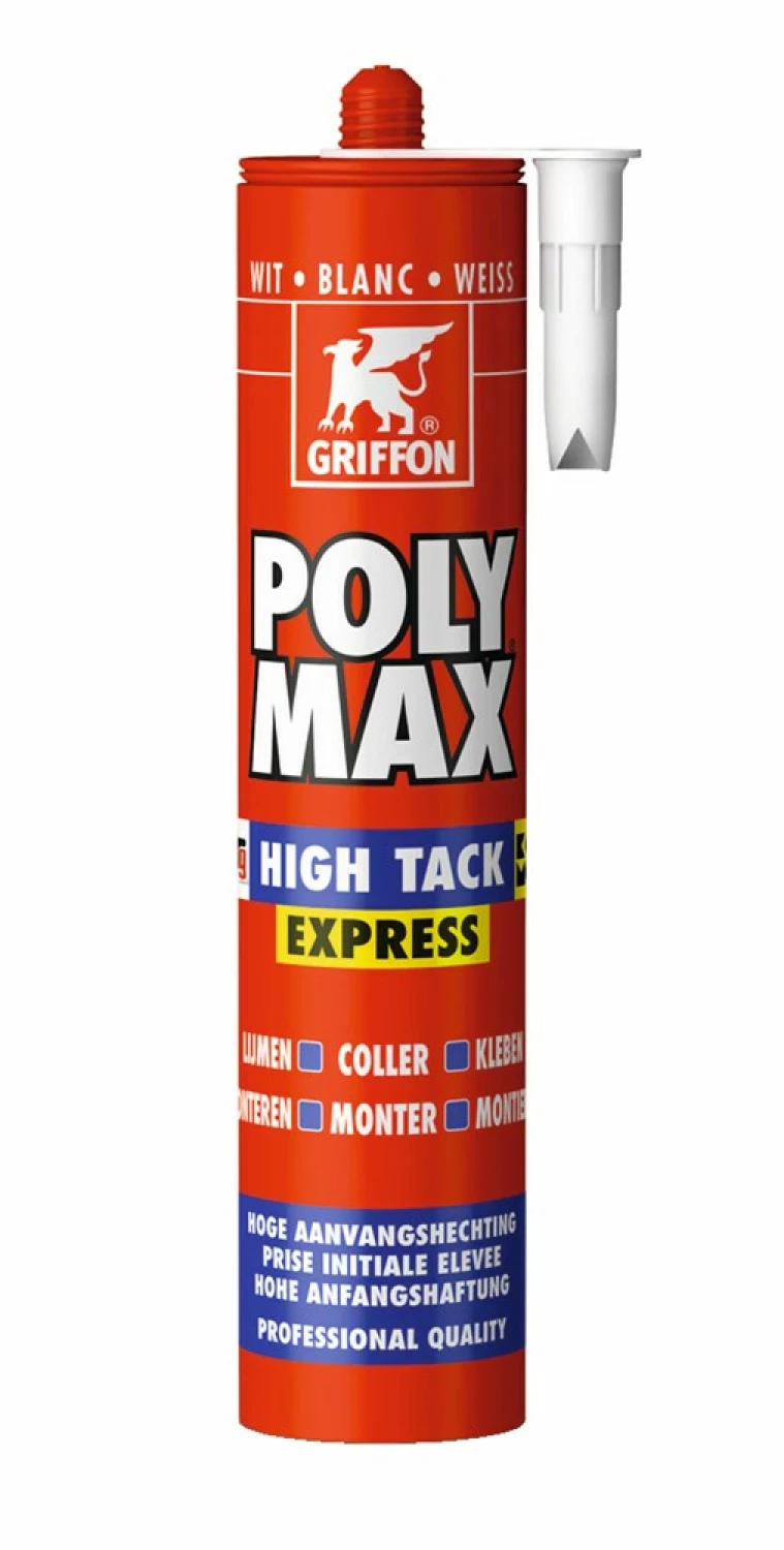 Griffon 6303764 Poly Max  Adhésif d'assemblage express High Tack - Tube - Blanc - 435gr-image