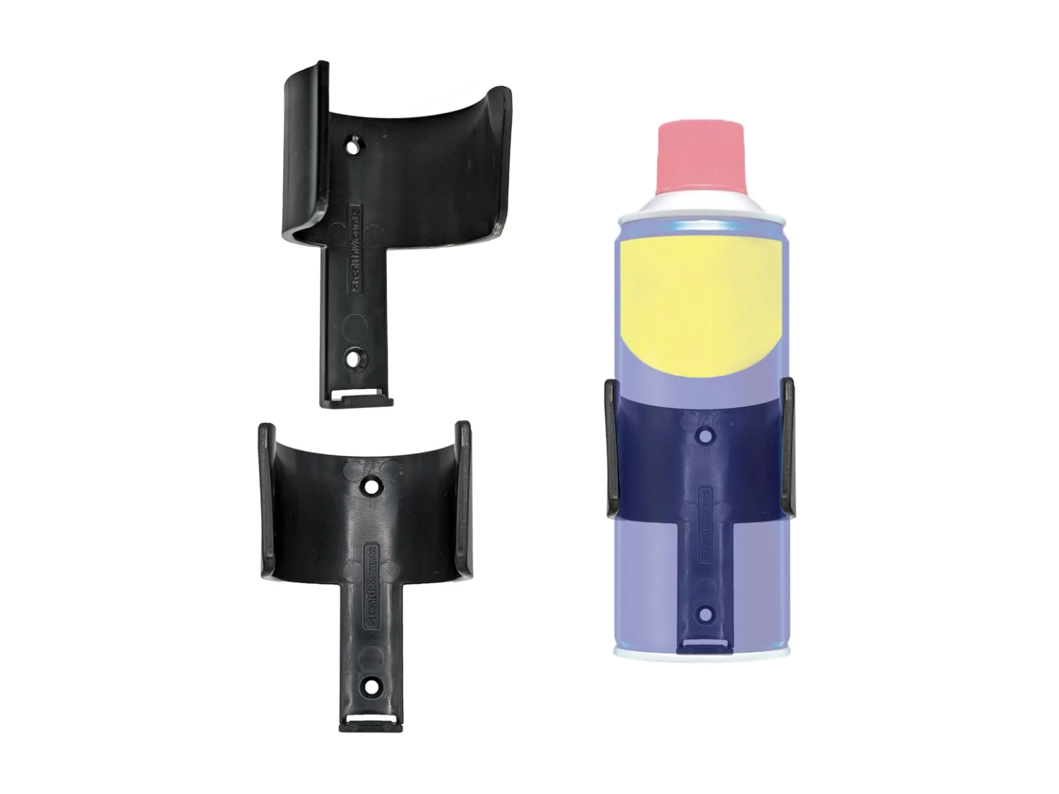 StealthMounts OM-CAN-BLK-2 Support pour bombe aérosol - Noir - 2 pièces-image