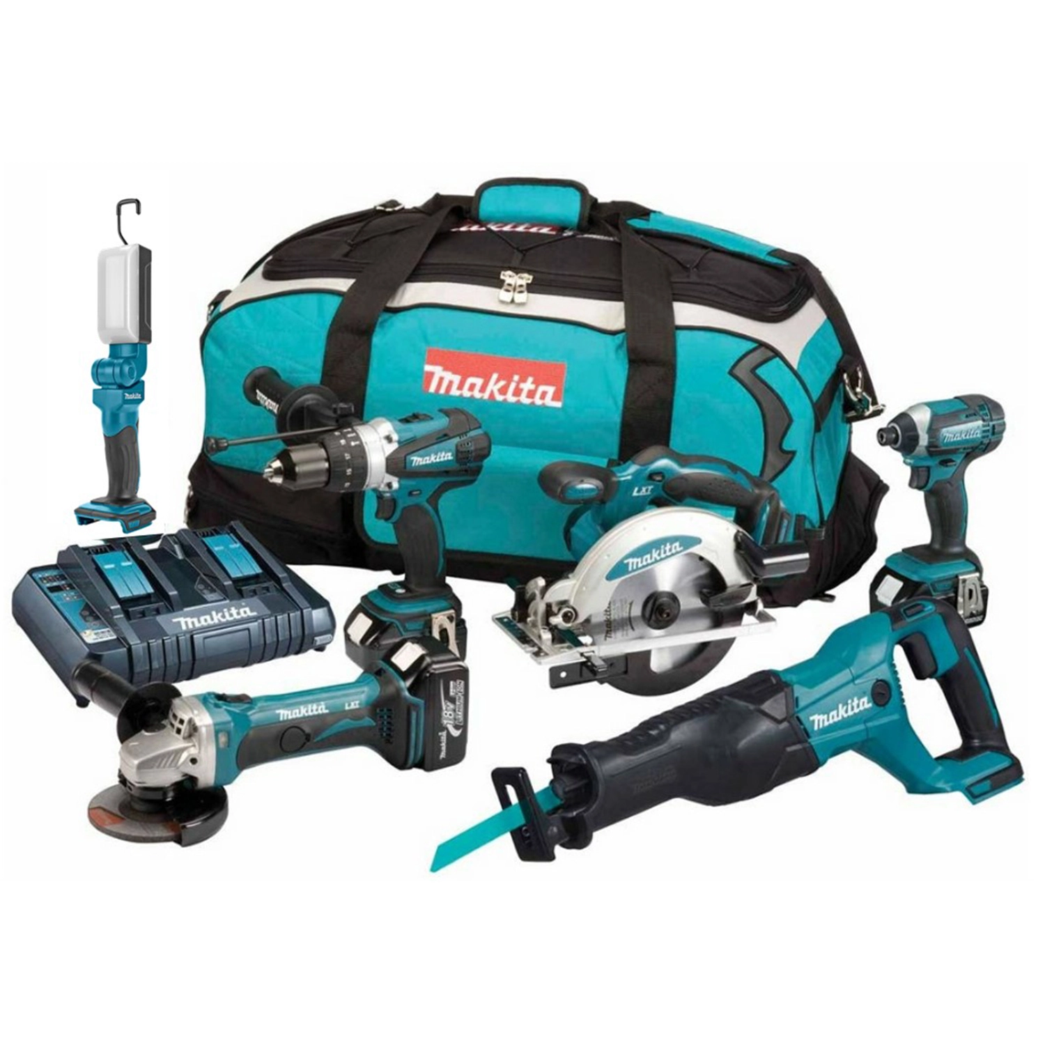 Makita DLX6044PT Pack 6 outils sans-fil - 18V Li-ion - 3 batteries 5,0 ah - sac-image