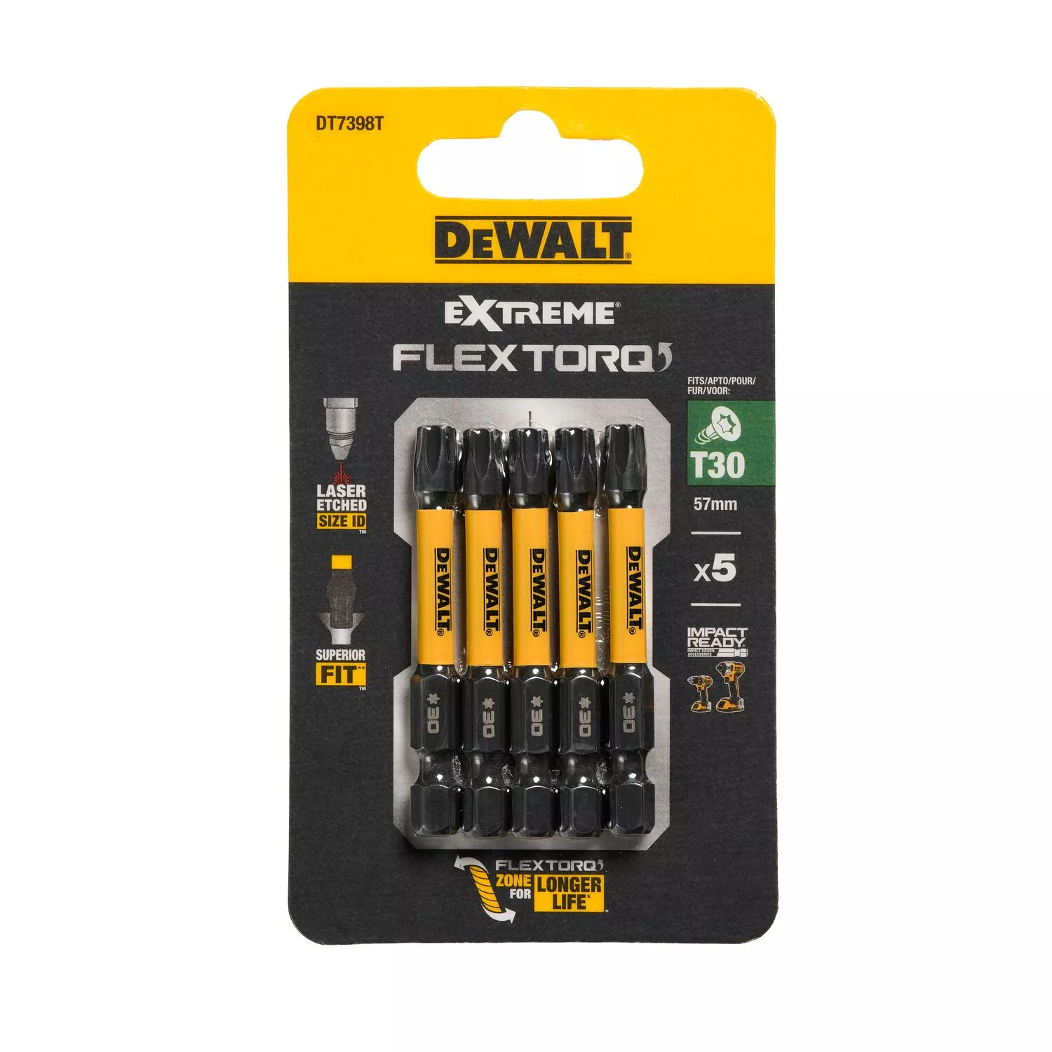 DeWALT DT7398T Impact schroefbits - T30 x 50mm (5st)