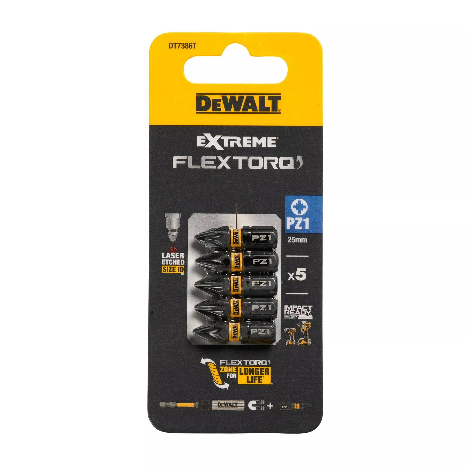 DeWALT DT7386T Impact schroefbits - PZ1 x 25mm (5st)-image