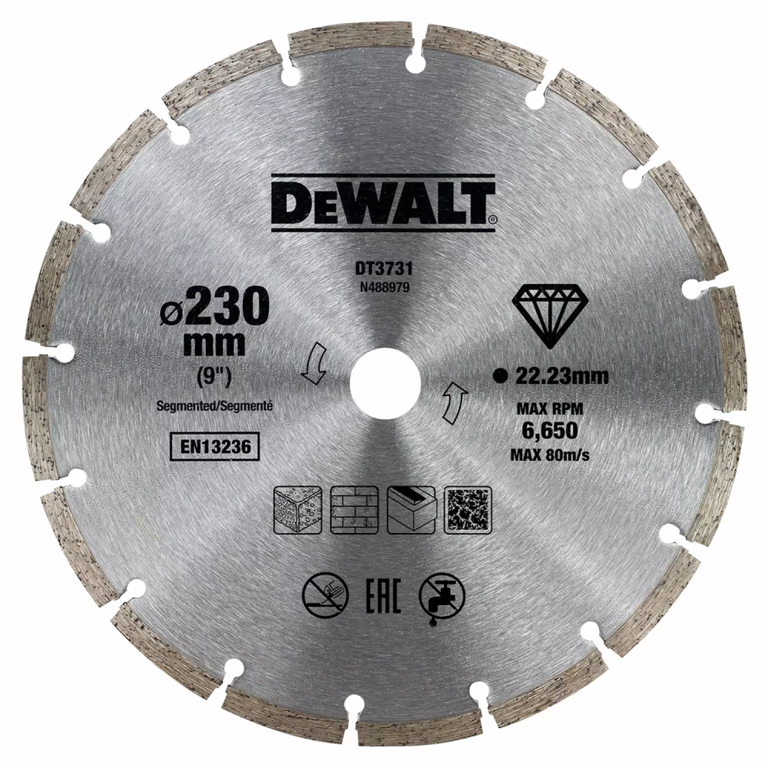 DeWALT DT3731 Diamantdoorslijpschijf - 230 x 22,23 x 2,3mm - beton - steen-image