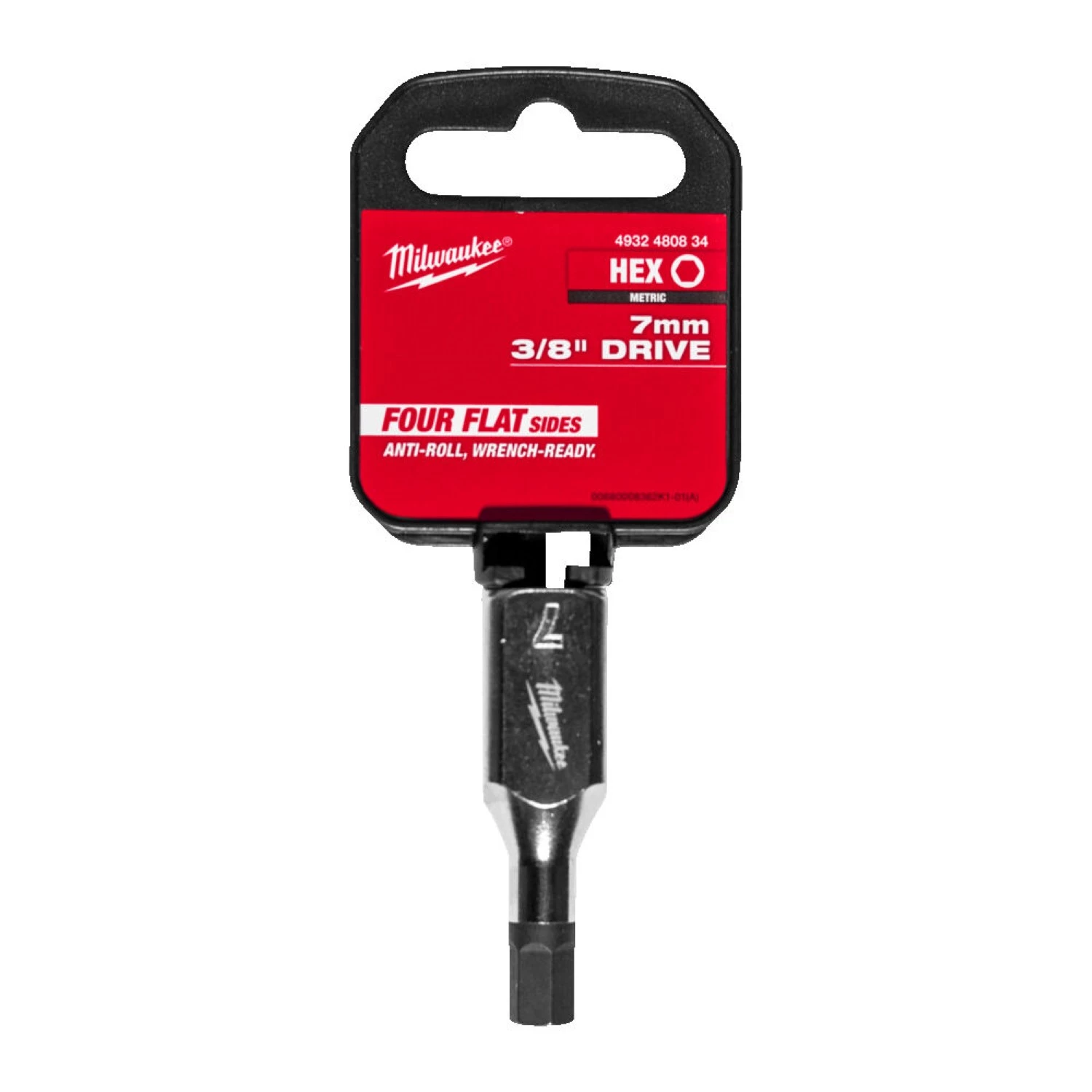 Milwaukee 4932480834 Douille à embout - 3/8" FOUR FLAT - Hex 7mm
