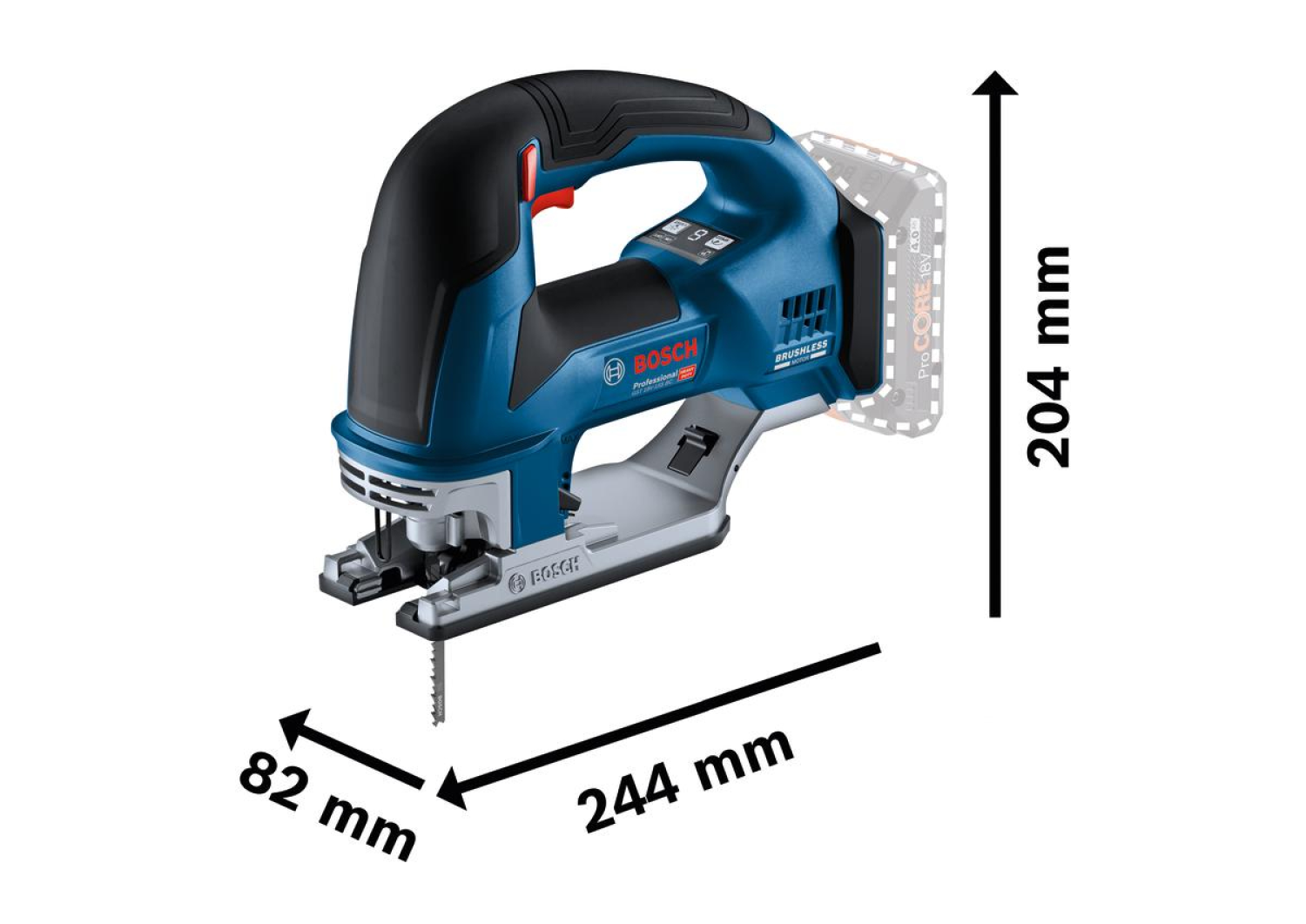 Bosch GST 18V-155 BC - Scie Sauteuse 18V Li-ion Accu- seul- avec L-Boxx - 3800 rpm-image