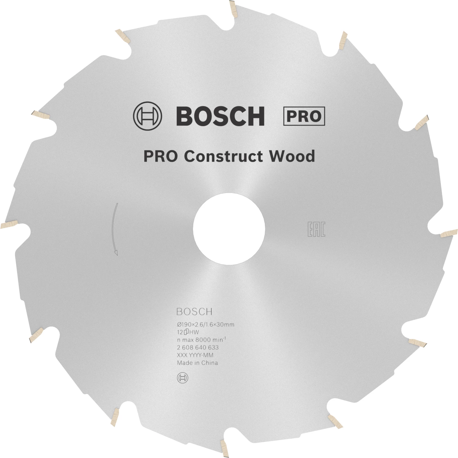 Bosch 2608640633 PRO cirkelzaagblad - 190 x 30 x12T - hout-image