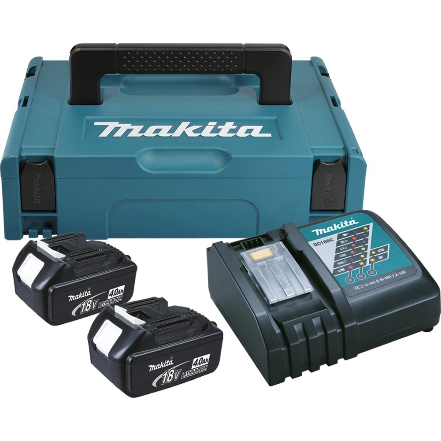 Makita 19866-5 Pack Énergie 18V Li-ion - 2 batteries 4,0 ah - MAKPAC-image