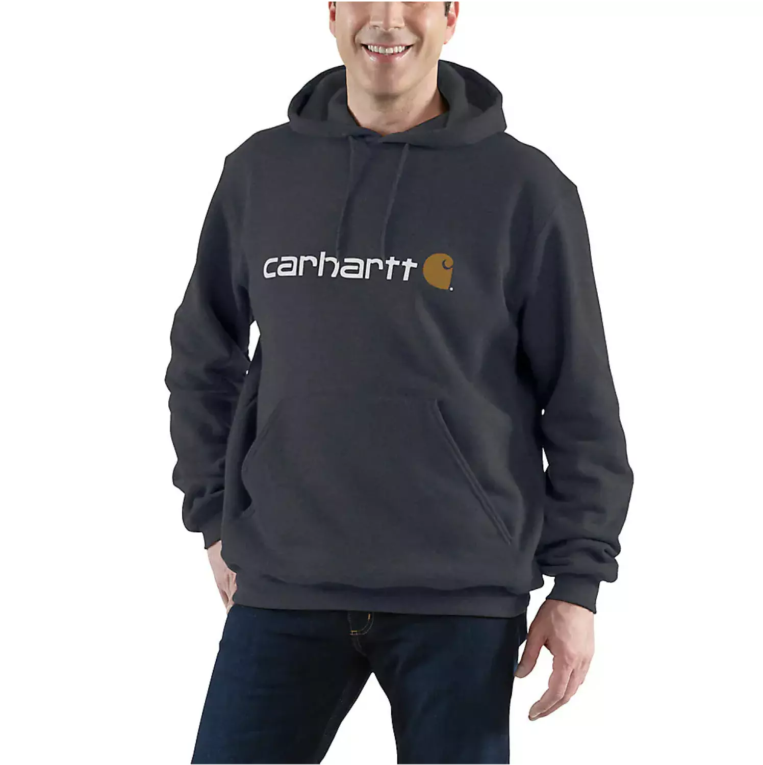 Carhartt 100074 Signature Logo Sweatshirt - Original Fit - Carbon Heather - M-image