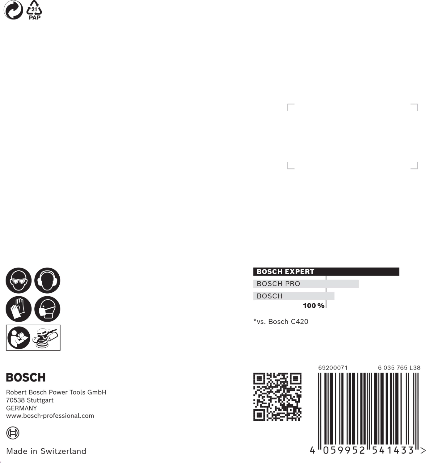 Bosch EXPERT 2608900805 - EXPERT Abrasif C470 Best for Wood and Paint, diamètre 125 mm, grain 80, 8 trous, 5x-image