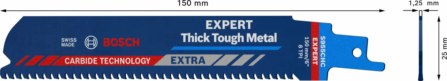 Bosch 2608900365 EXPERT Reciprozaagblad S955CHC Thick Tough Metal-image