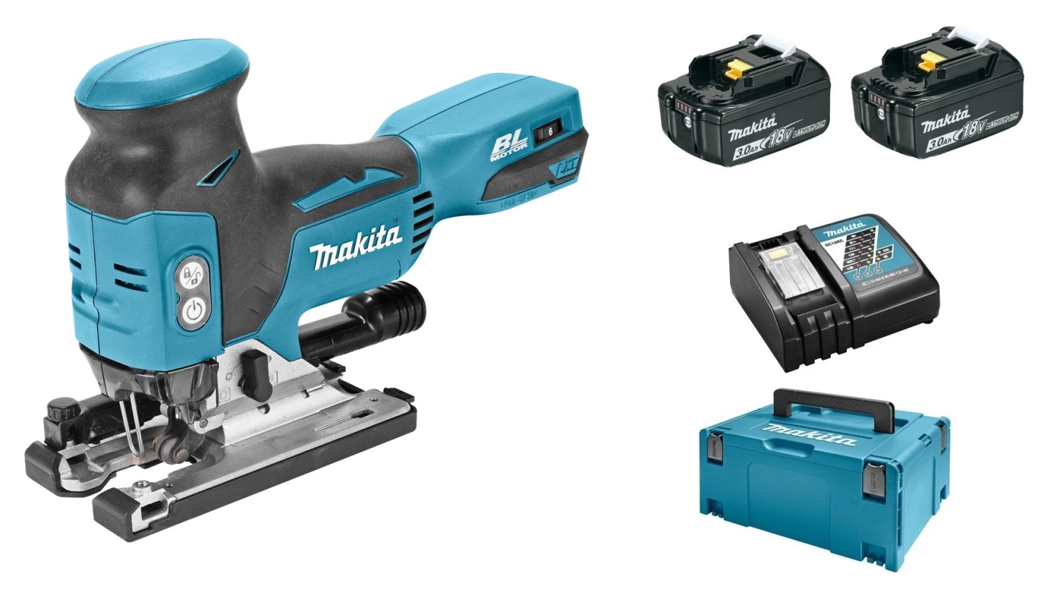 Makita DJV181RFJ 18V Li-Ion Accu decoupeerzaag set (2x 3.0Ah accu) in Mbox - T-greep - variabel - koolborstelloos-image