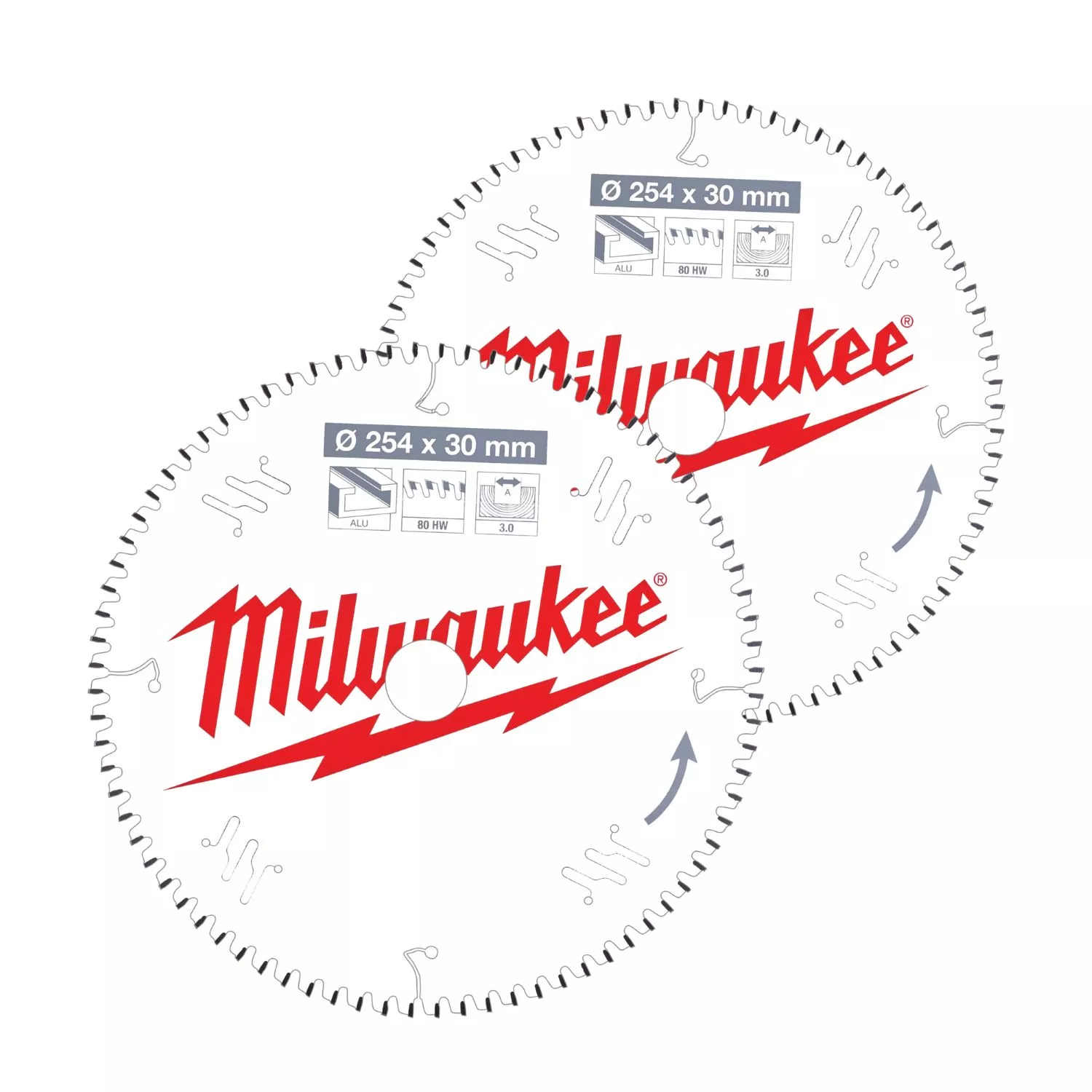 Milwaukee 4932479576 Cirkelzaagblad - 254 x 30mm - hout - duopack