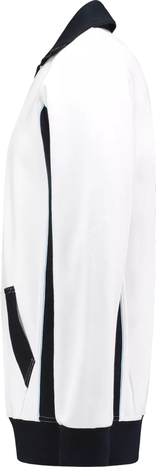 Workman 2701 Zipper Sweater - Blanc / Bleu marine - XL-image