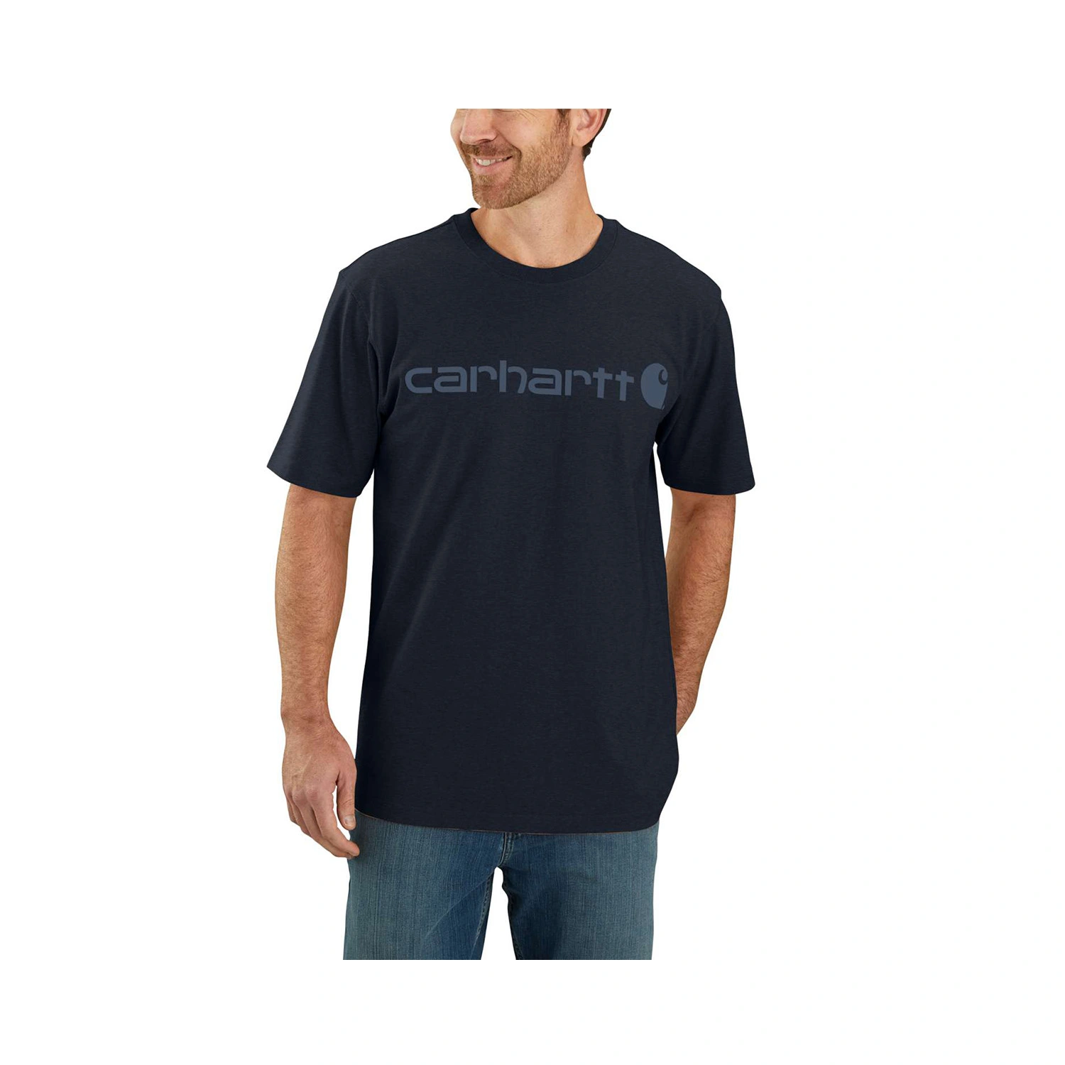 Carhartt Dearborn Relaxed Logo T-Shirt - Blauw - 2XL