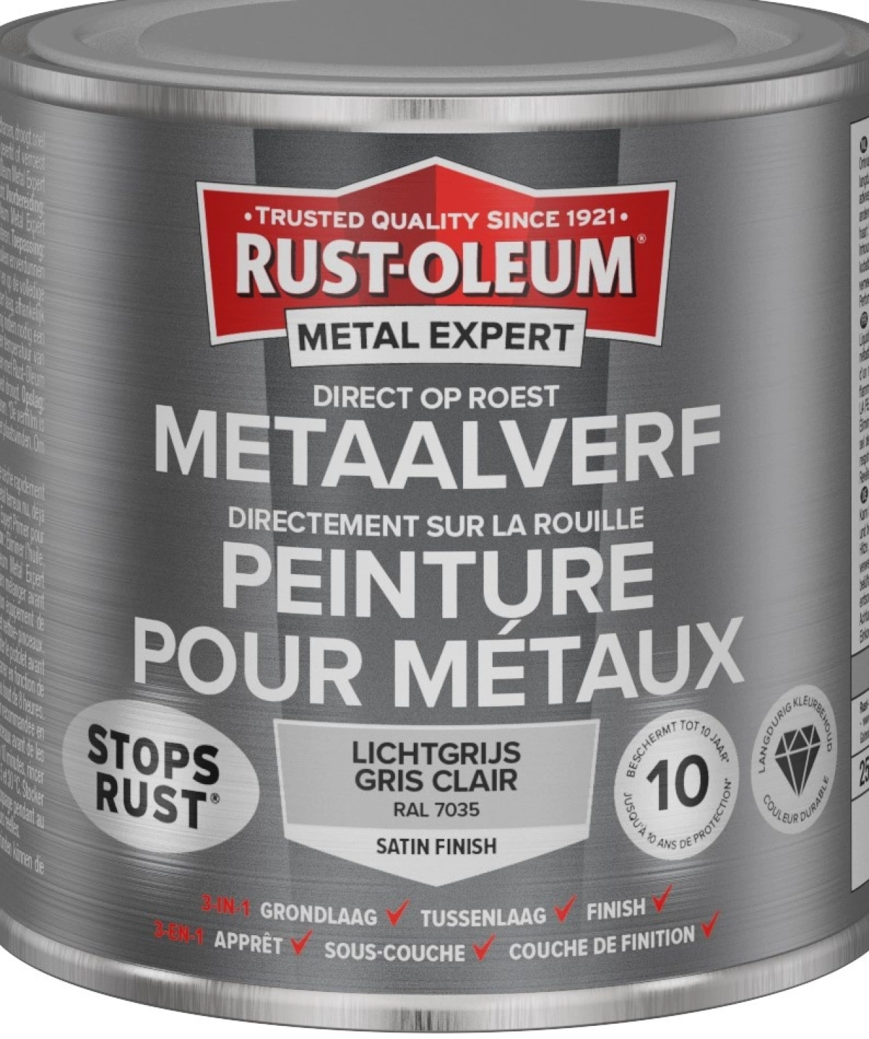 Rust-Oleum MetalExpert Zijdeglans - RAL 7035 lichtgrijs - 0,75L-image