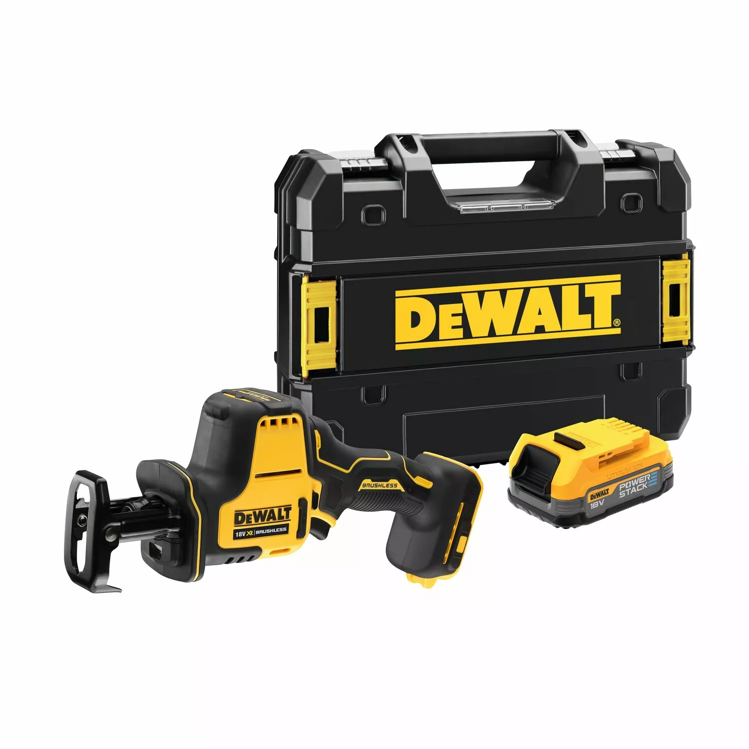 DeWALT DCS369E1T-XJ 18V Li-ion XR Accu Reciprozaag set (1x Powerstack accu) in TSTAK koffer-image