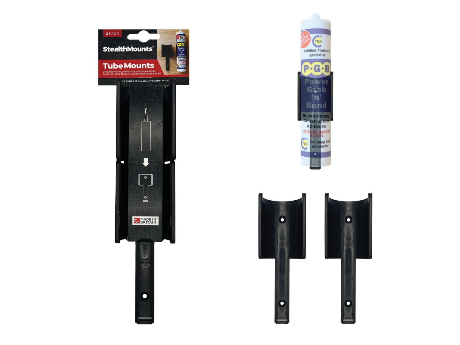 StealthMounts OM-TBE-V2-BLK-2 Support silicone V2 - Noir - 2 pièces-image