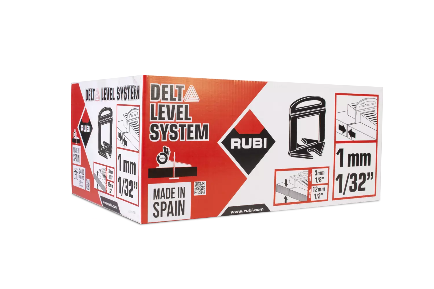 Rubi 02870 Delta Levelling Clips - 1,0mm - 3-12mm (2400st)-image