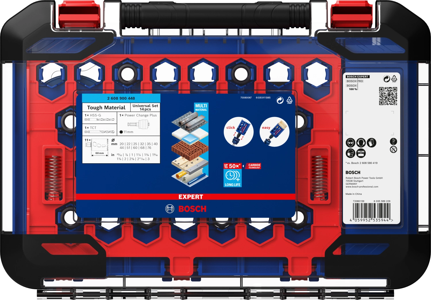 Bosch 2608900448 EXPERT 14-delige Power-Change gatzagenset Tough Material universal 20/22/25/32/35/40/44/51/60/68/76-image