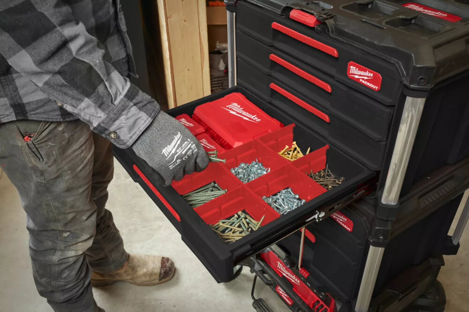 Milwaukee 4932493189 Mallette à outils Packout avec 4 tiroirs-image