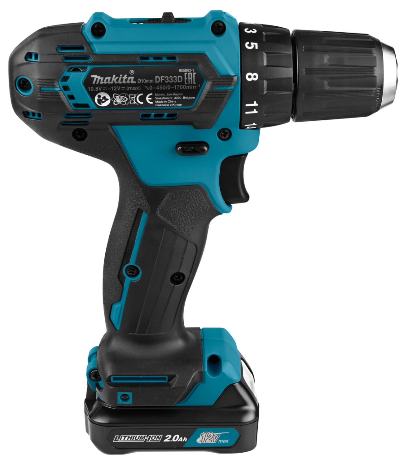 Makita DF333DSAJ Perceuse visseuse sans-fil - 12V Li-ion Max Li-ion - 2 batteries 2,0 Ah - MAKPAC - 30 Nm-image