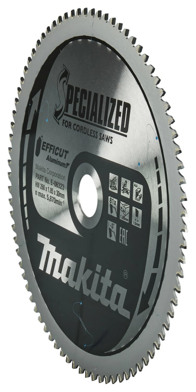 Makita E-06323 Efficut Lame de scie transversale - 260 x 30 x 81T - Aluminium-image