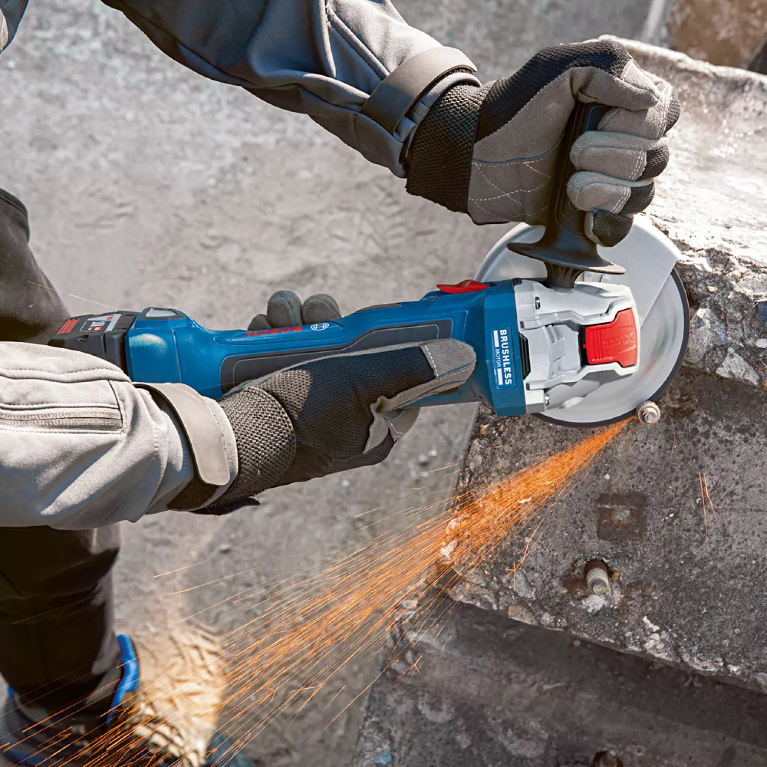 Bosch GWX 18V-7 18V Li-Ion accu haakse slijper body in L-Boxx - 125mm - koolborstelloos-image
