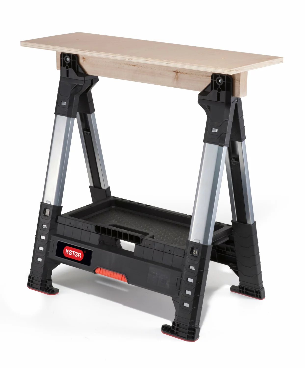 Keter 238271 Lumberjack - Tréteau extensible - plastique - noir- capacité de charge 675 kg (1pce)-image