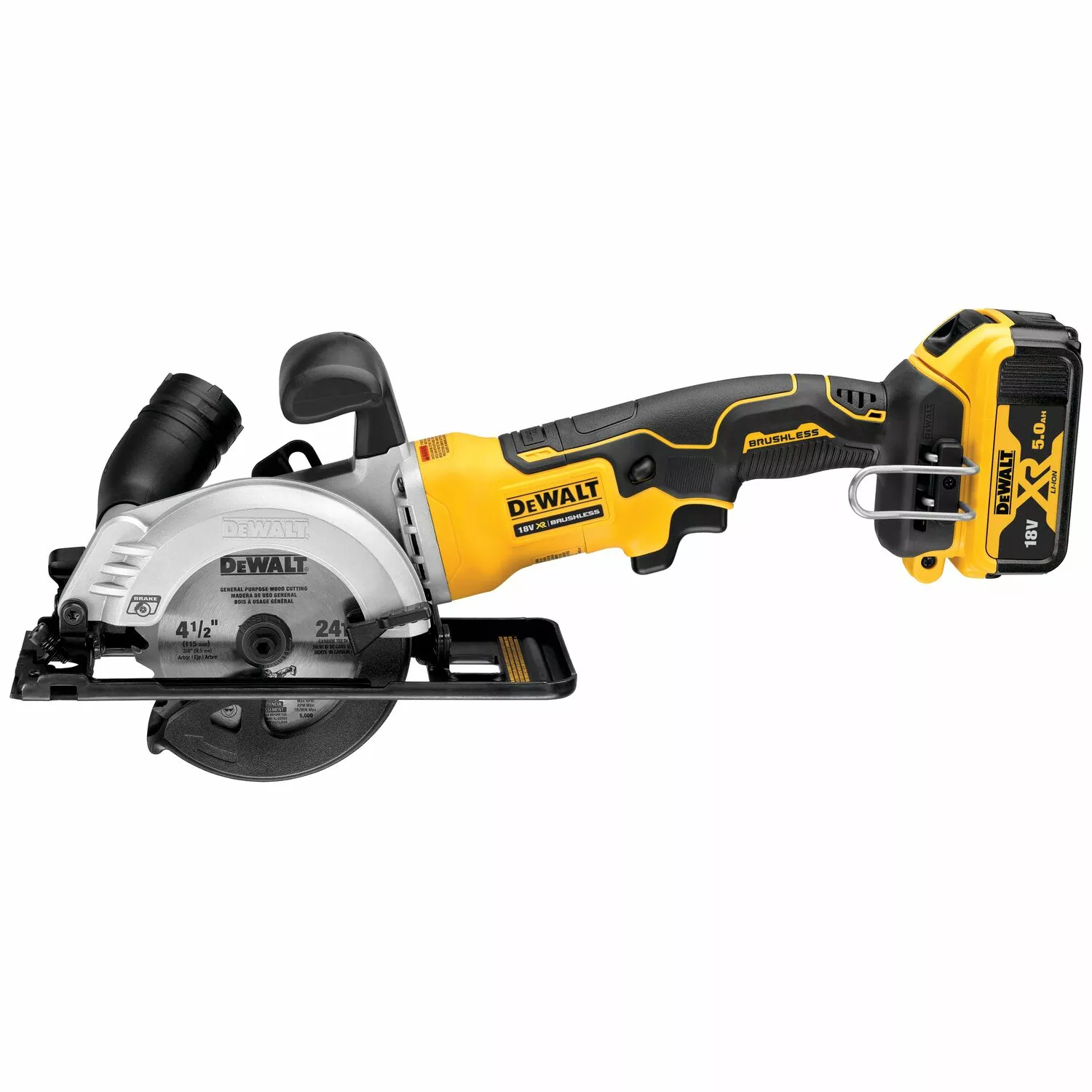 DeWALT DCS571P2-QW 18V Li-ion XR accu cirkelzaag set (2x 5.0Ah) in TSTAK - 115mm - koolborstelloos-image