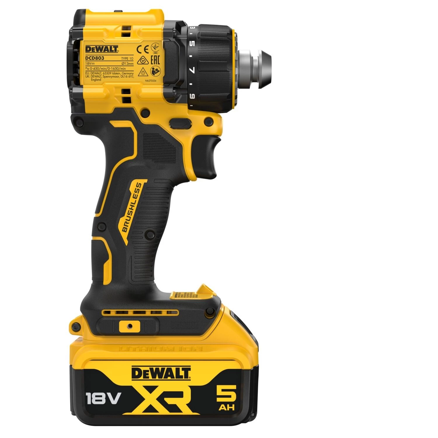 DeWALT DCD803P2T Kit visseuse/perceuse sans fil 18 V Li-ion (2 batteries 5,0 Ah) dans TSTAK - Multi-head-image