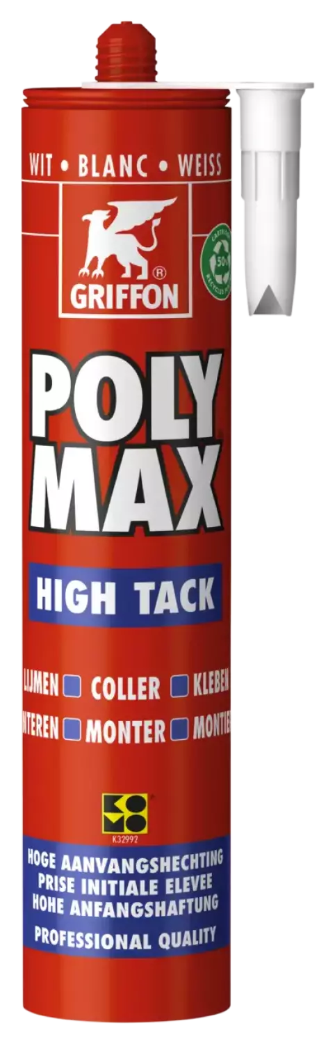 Griffon Poly Max High Tack Montagelijm - Wit - Koker - 425gr - 12 stuks-image