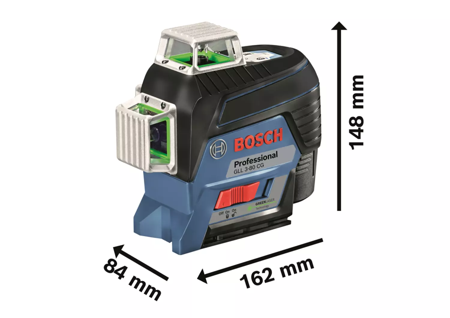 Bosch GLL 3-80 CG 12V Li-Ion accu Kruislijnlaser set (1x 2.0Ah accu) in L-Boxx - Groen-image