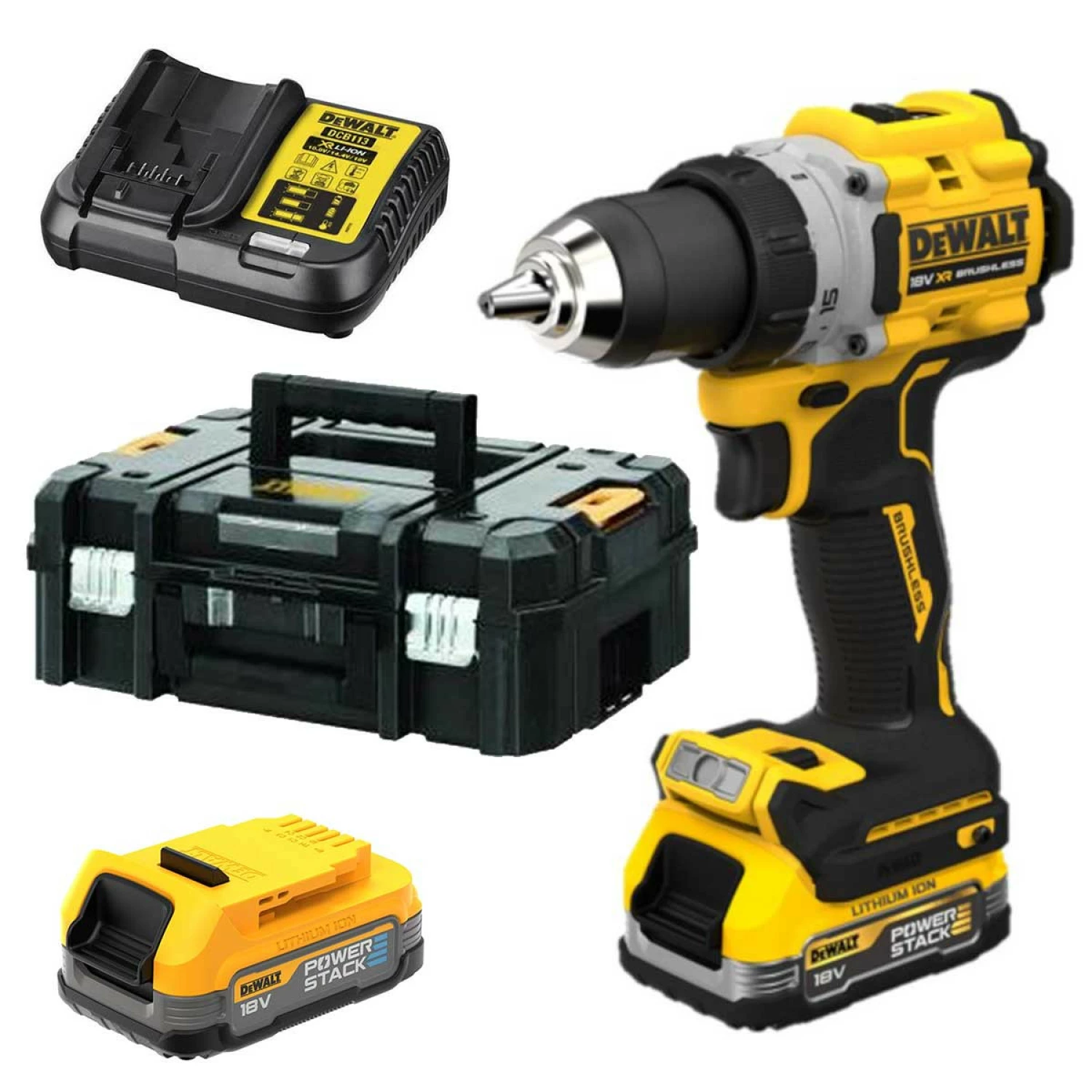 DeWALT DCD805E2T-QW 18V Li-ion XR Accu Klopboor-/schroefmachine G3 set (2x Powerstack Accu) in TSTAK koffer-image