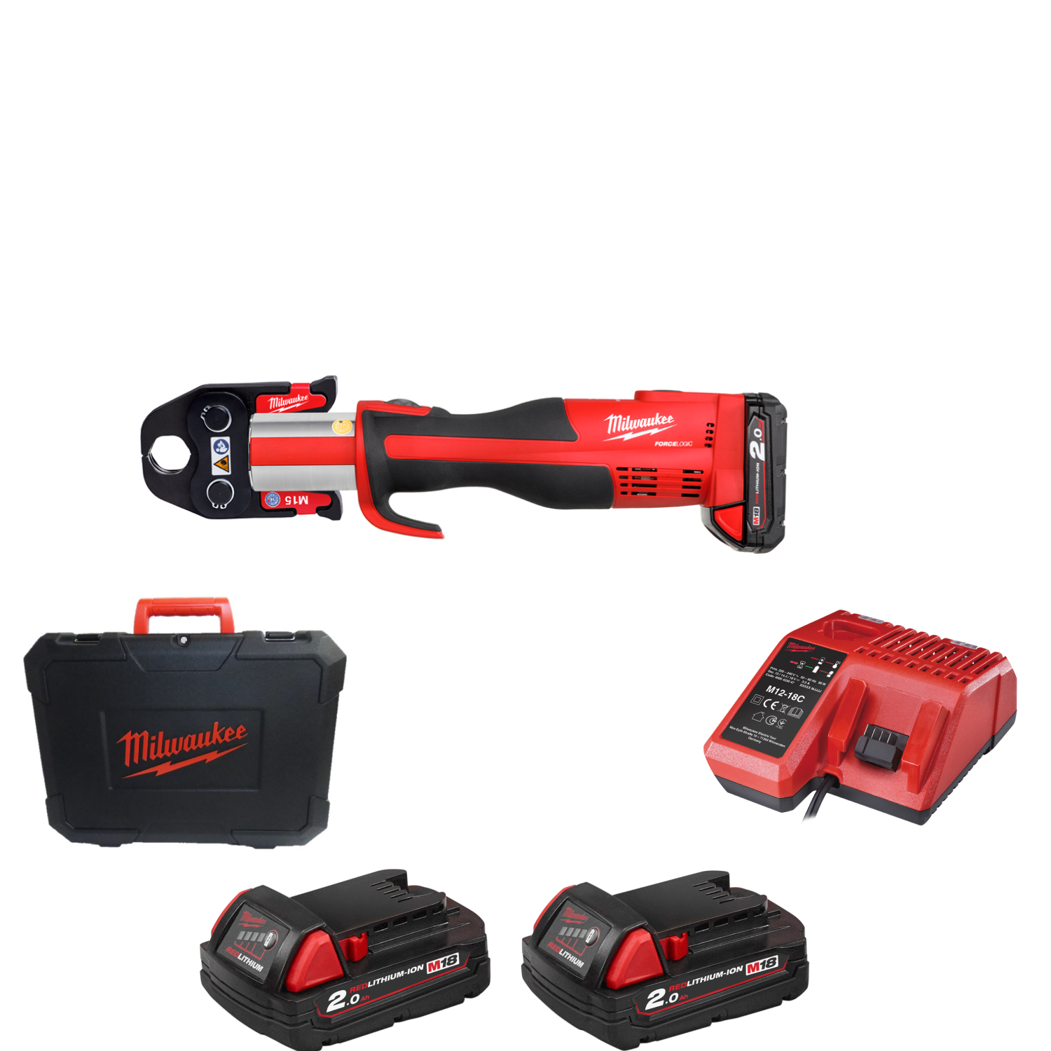 Milwaukee M18 BLHPT-202C 18V Li-Ion accu perstang set (2x 2.0Ah accu) in koffer - koolborstelloos-image