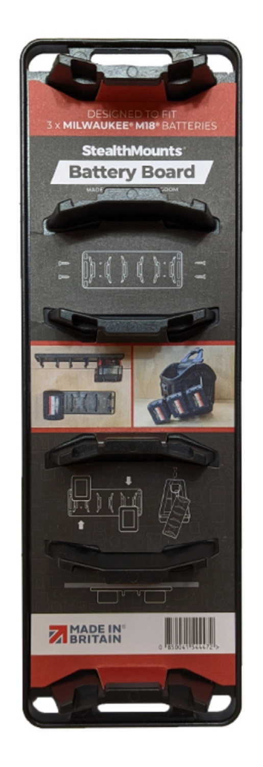 StealthMounts BD-MW18-1 Accuhouder voor Milwaukee M18 - Zwart - Houdt 3 batterijen-image