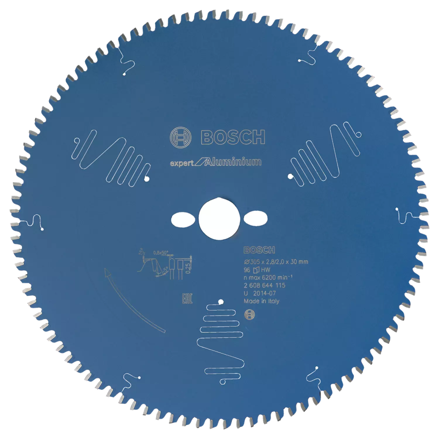 Bosch 2608644115 - Lame de Scie Circulaire Expert pour Aluminium, 305 x 30 x 2,8 mm, 96D-image